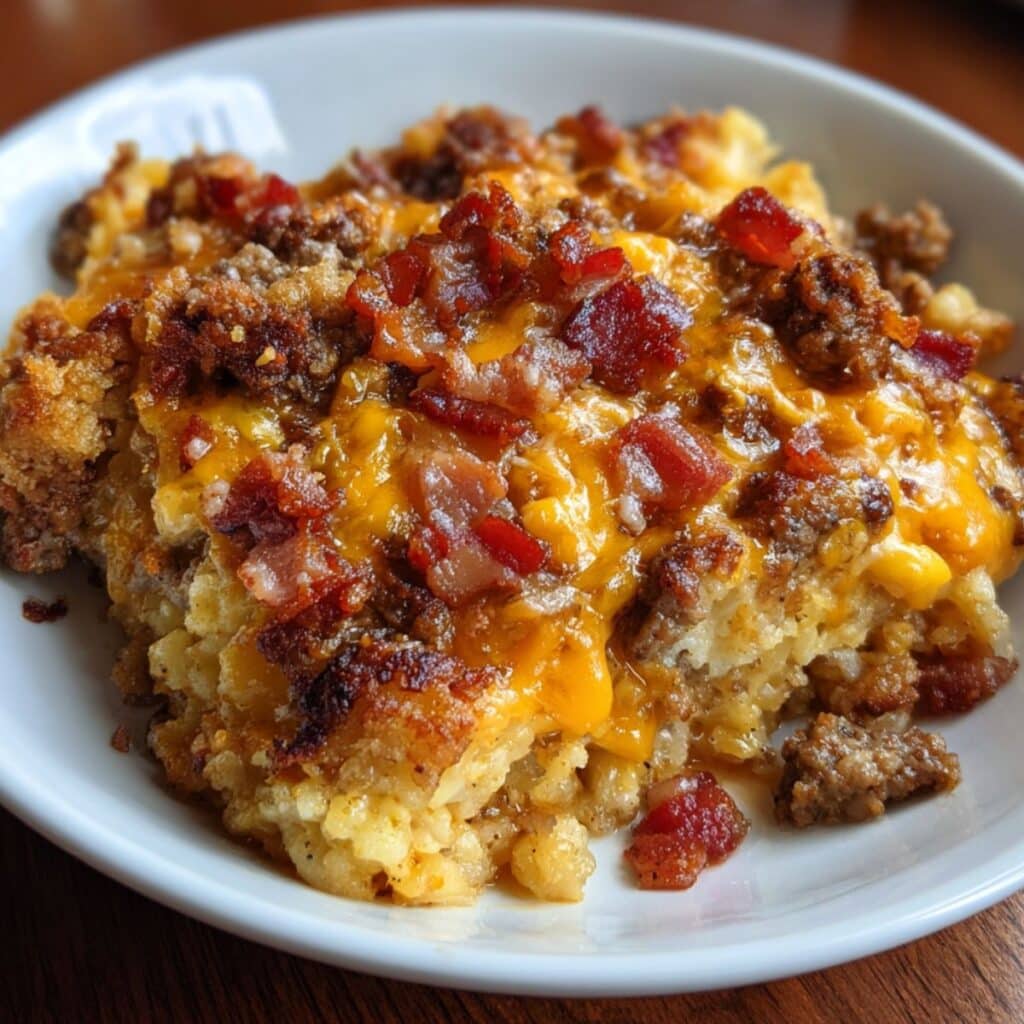 Easy Low Carb Beef Bacon Cheeseburger Casserole