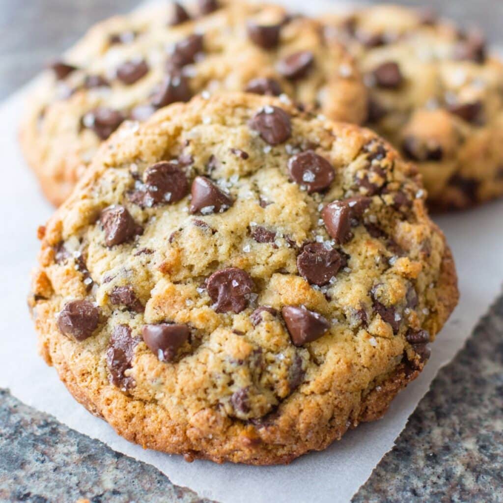 Giant Chewy Keto Chocolate Chip Cookies